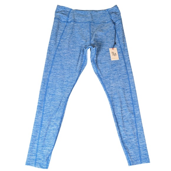 Sincerely Jules Pants - Sincerely Jules Active Blue Space Dye Heathered Leggings JL1262888 Womens XL